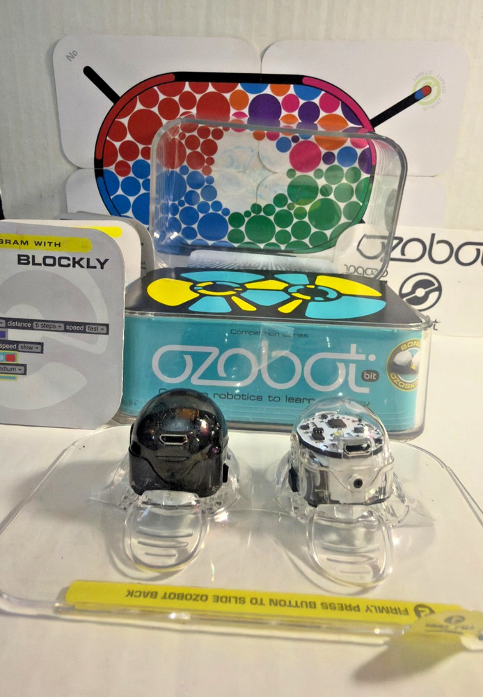 Ozobot Bit2.0 Dual Pack 2 Robots Competition Series STEM CodingCase USB OzoSkins