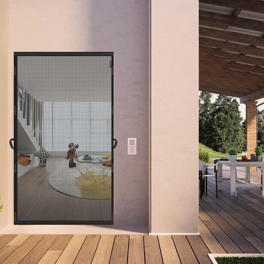 Fireproof Hanging Screen Door - Easy Install 36" x 98" Fits with Weighted Bottom
