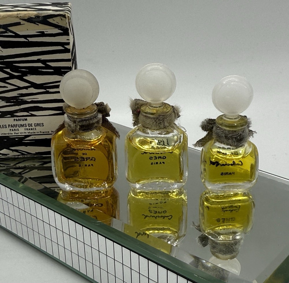 Lot of 3 MICRO Mini Cabochard de GRES Paris TINY Micro Vintage Miniature Perfume