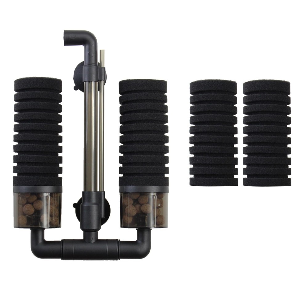 Air Driven Sponge Filter, Quiet Aquarium Filter with Ceramic Media Balls, for...