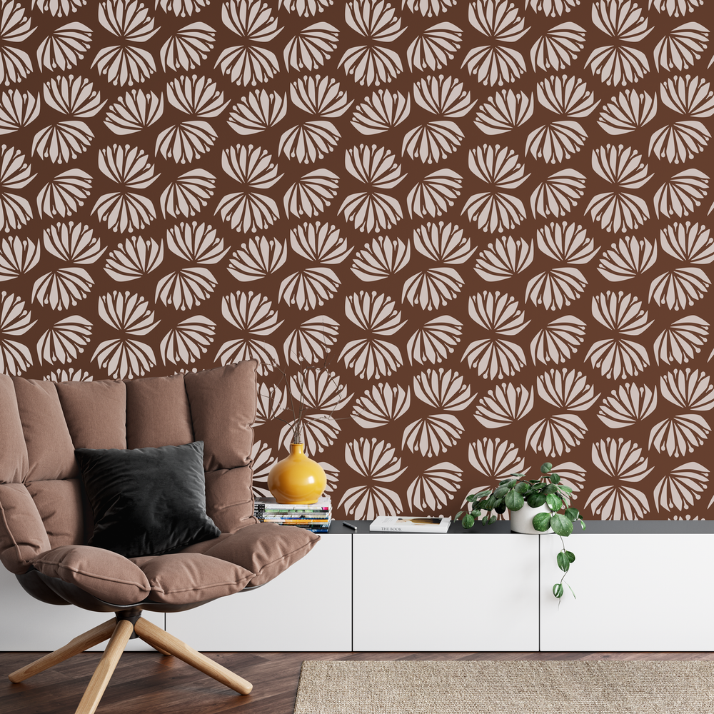 Scandinavian Thistle Pattern Wall Stencil - Large, Reusable Wall Pattern Stencil