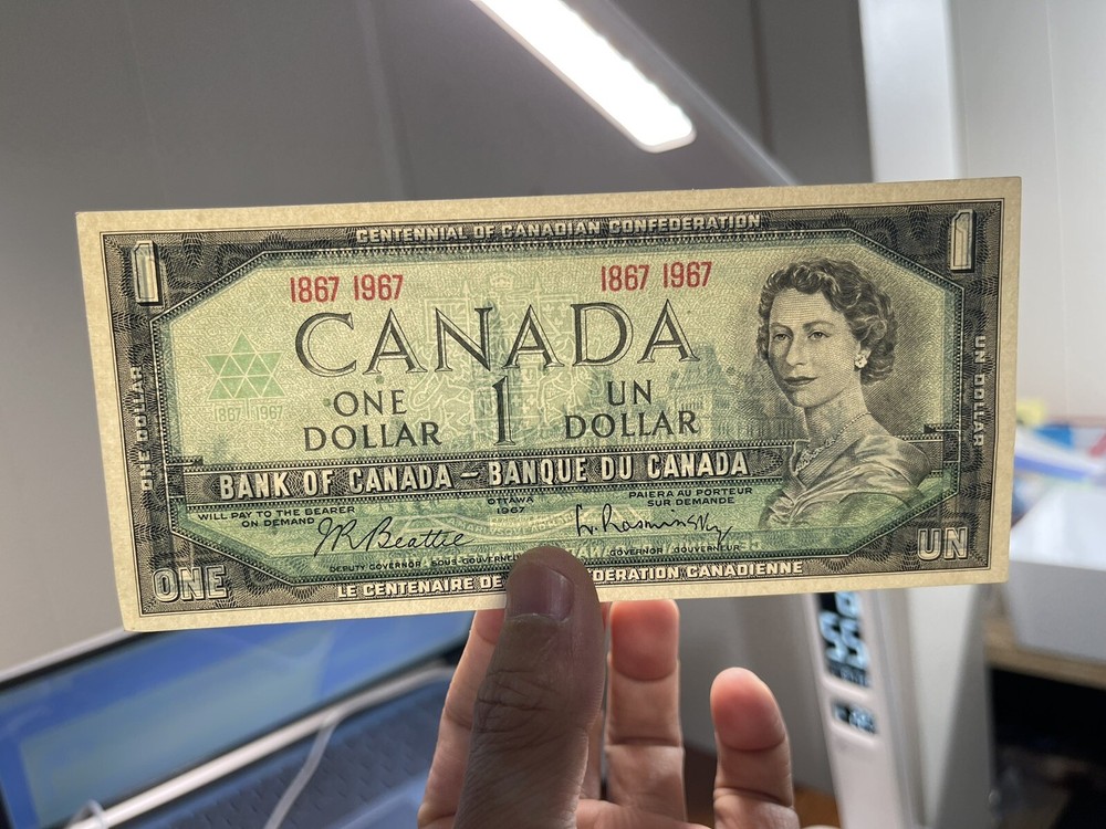 1967 Canada One Dollar Banknote Crispy