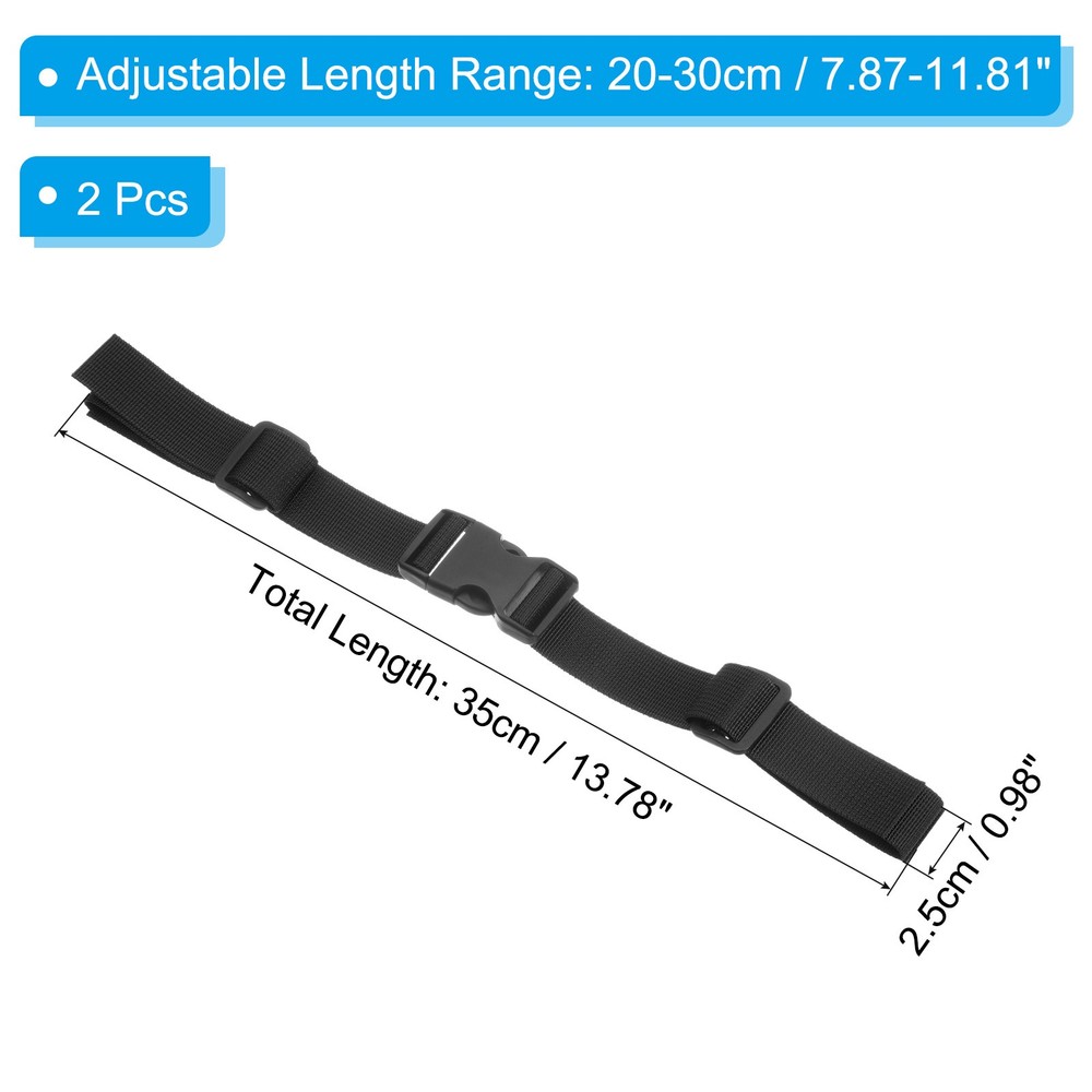 Backpack Belt Strap, 2 Pcs Waist Strap with Quick-Release Buckle, Black