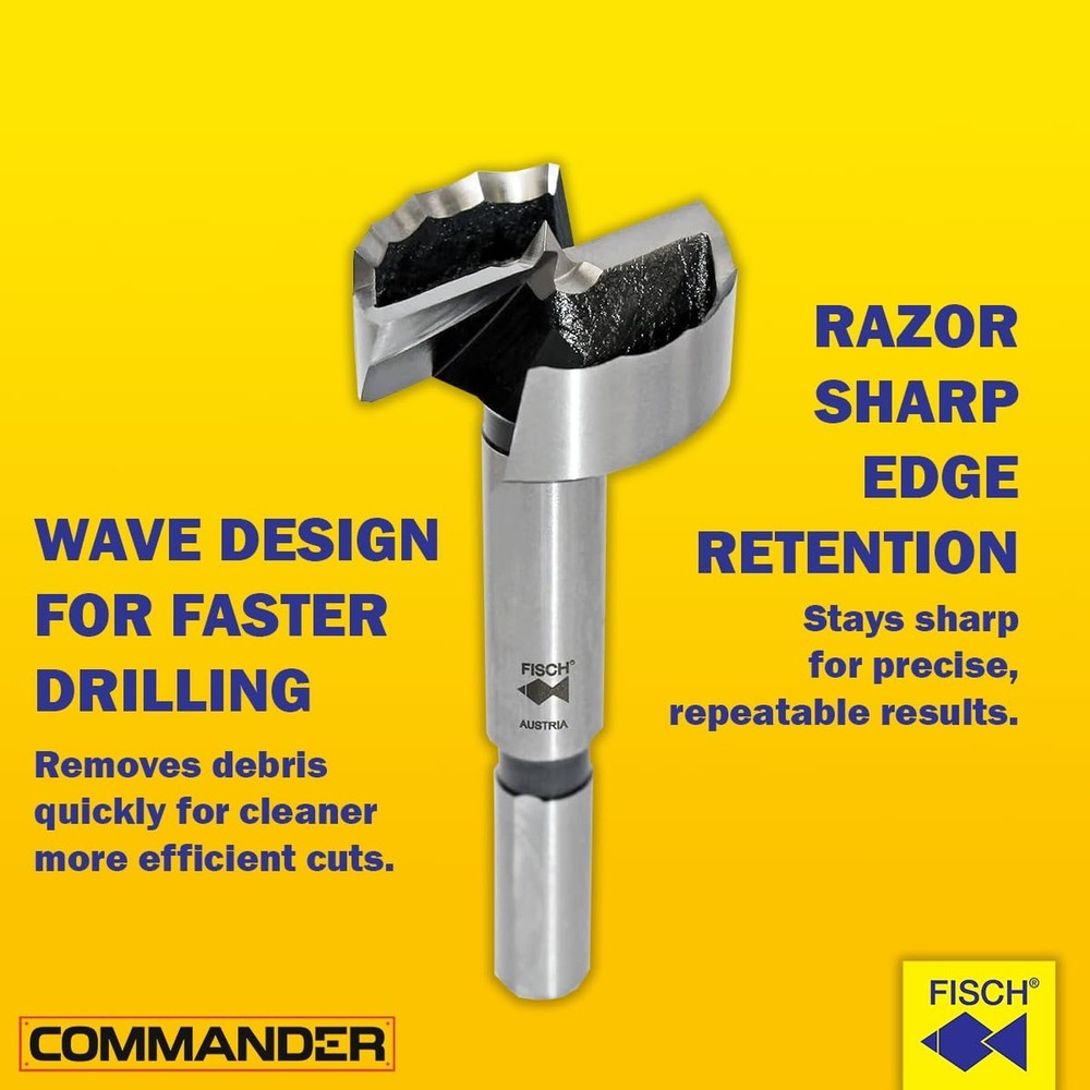 "FISCH Wave Cutter Forstner Bit Set, 7-Piece – Precision Drill Bits for Wo