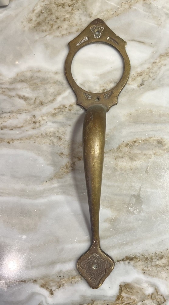 Vintage  traditional solid brass door pull handle with cylinder lock Insert