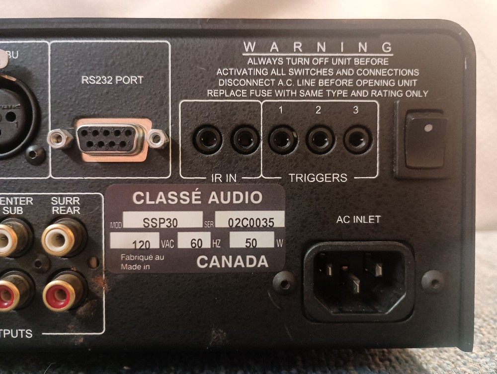 Classe SSP-30 7.1 A/V Preamp Processor (Pro Serviced + Tested)