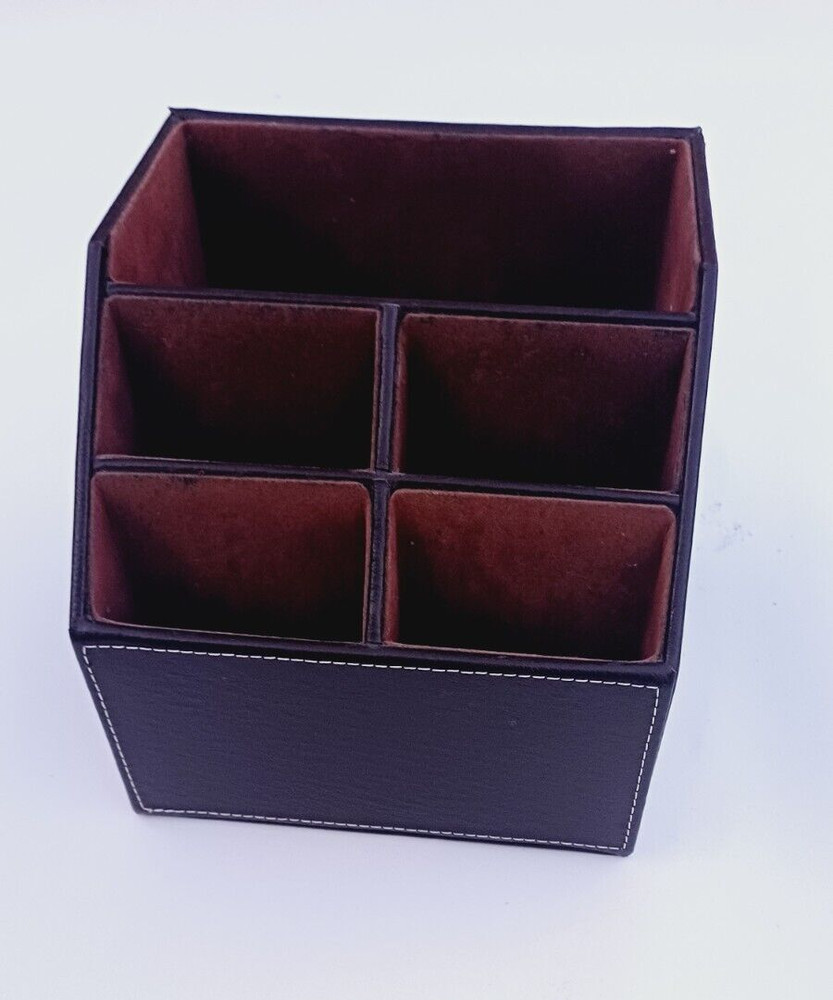 Used PU Leather Control Holder TV Remote Table Organizer Storage Box Strong