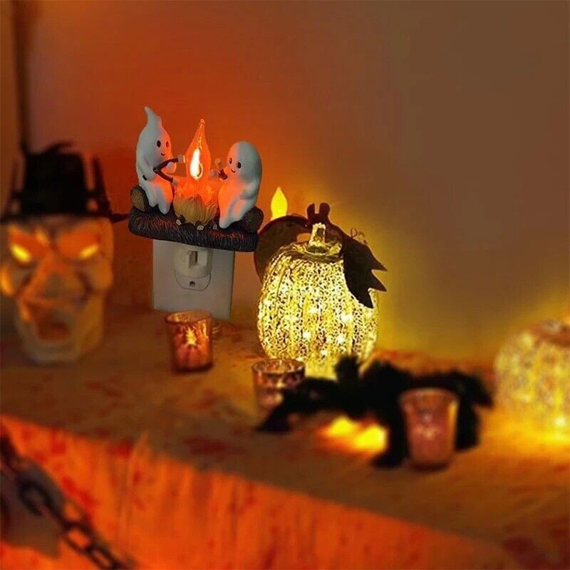 Ghosts Roasting Campfire Flicker Flame Night Light Ghost Roasting Marshmallows