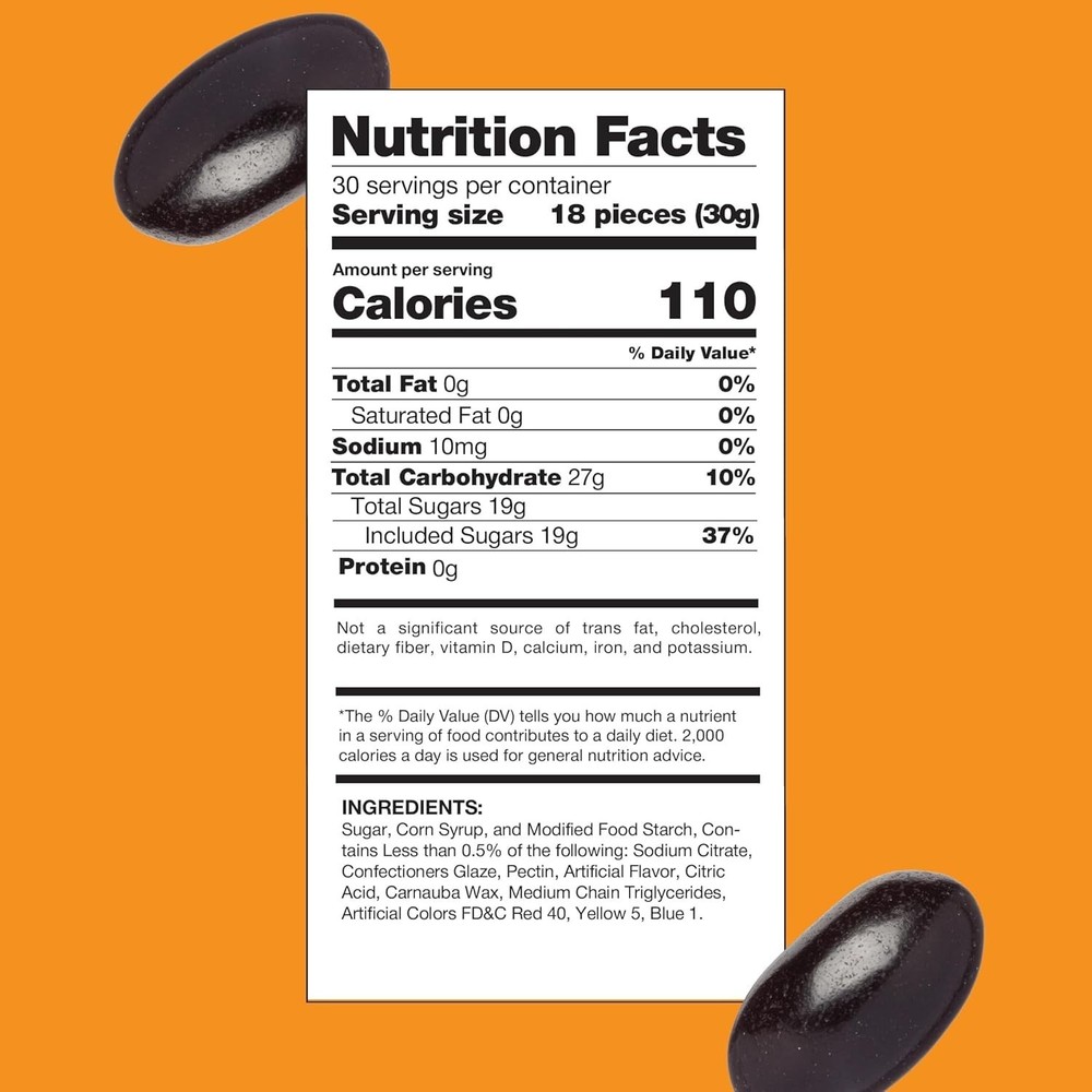 Black Licorice Jelly Beans - 2 Pound Bulk Pack - Old-Fashioned Candy