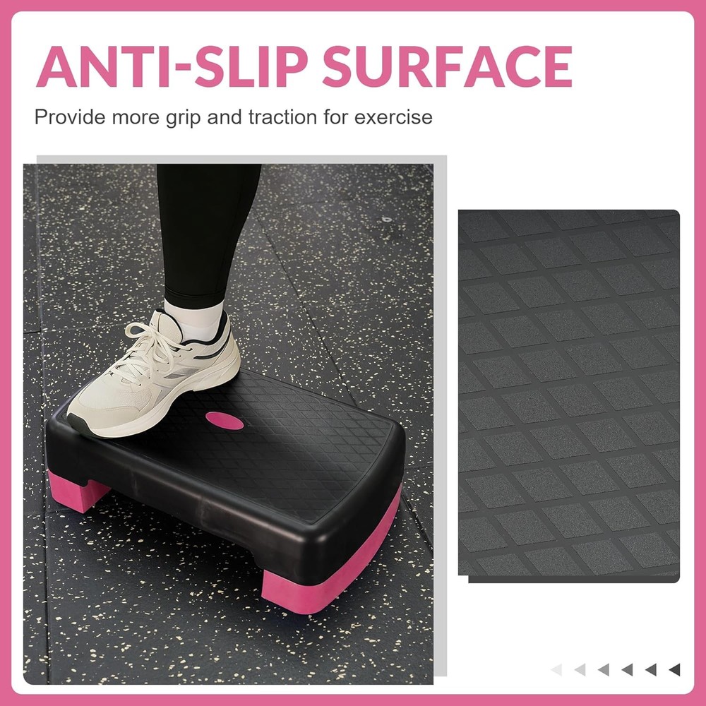Fitvids 18" Aerobic Step Platform, Workout Stepper with Adjustable 2 Stackable R