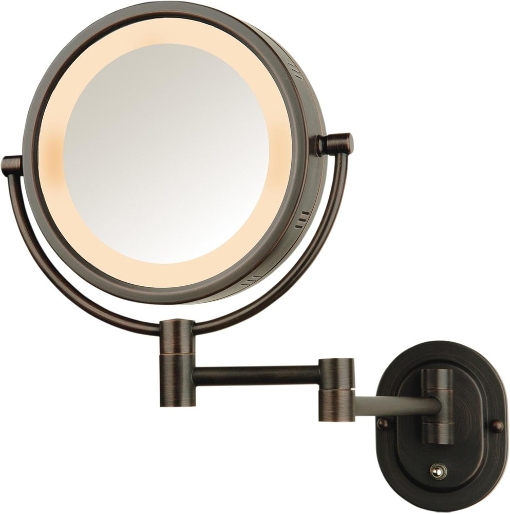 Wall-Mounted Magnifying Mirror with LED Lights - Lighted Makeup Mirror with ....
