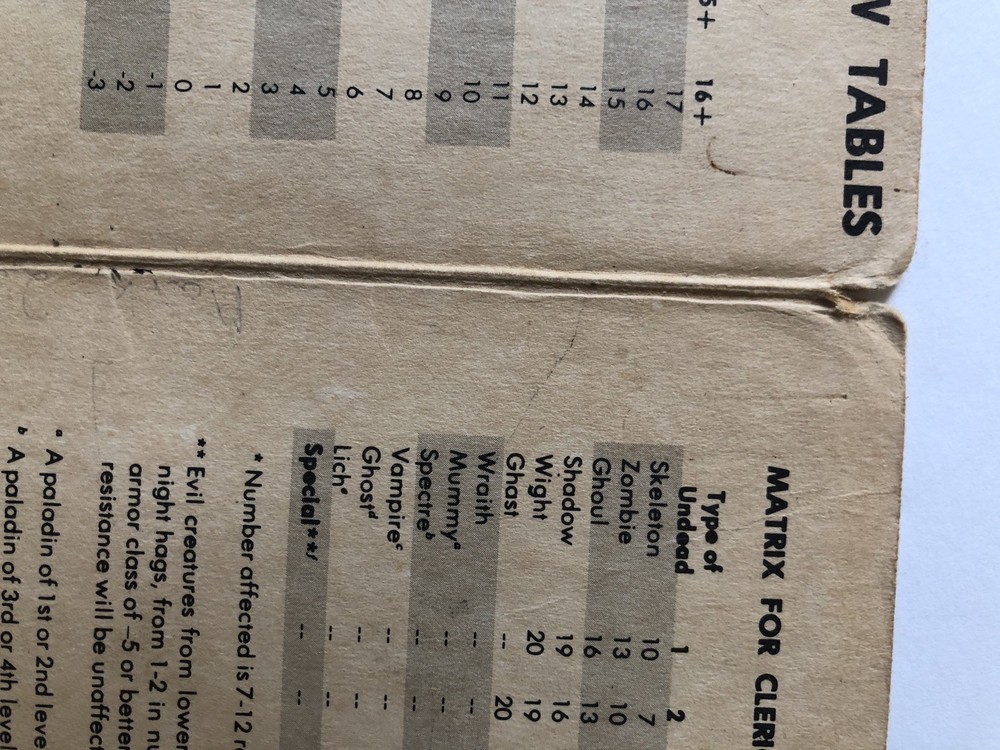 Vintage Dungeon Masters Screen 1981