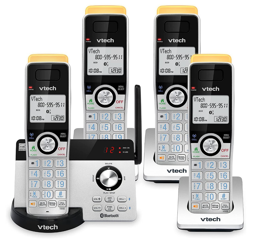 VTech Cordless Phone Answering Machine Bluetooth 4 Handset Super Long Range