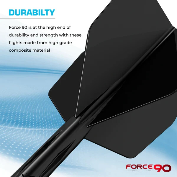 BLACK INTERMEDIATE NO2 MISSION FORCE 90 1 PIECE MOLDED SHAFT & FLIGHT SYSTEM