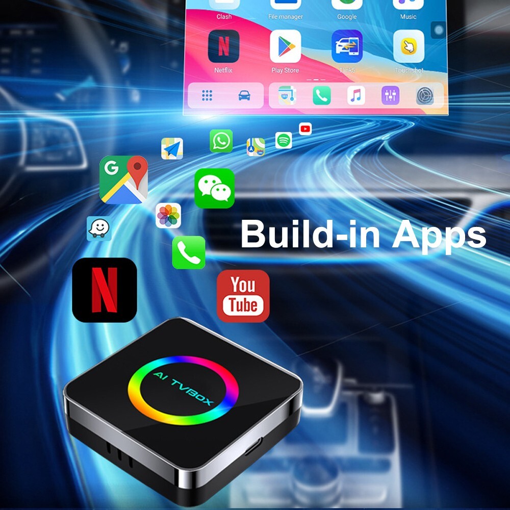 Car Android Smart Ai Box Wireless CarPlay Android Auto Adapter Netflix YouTube