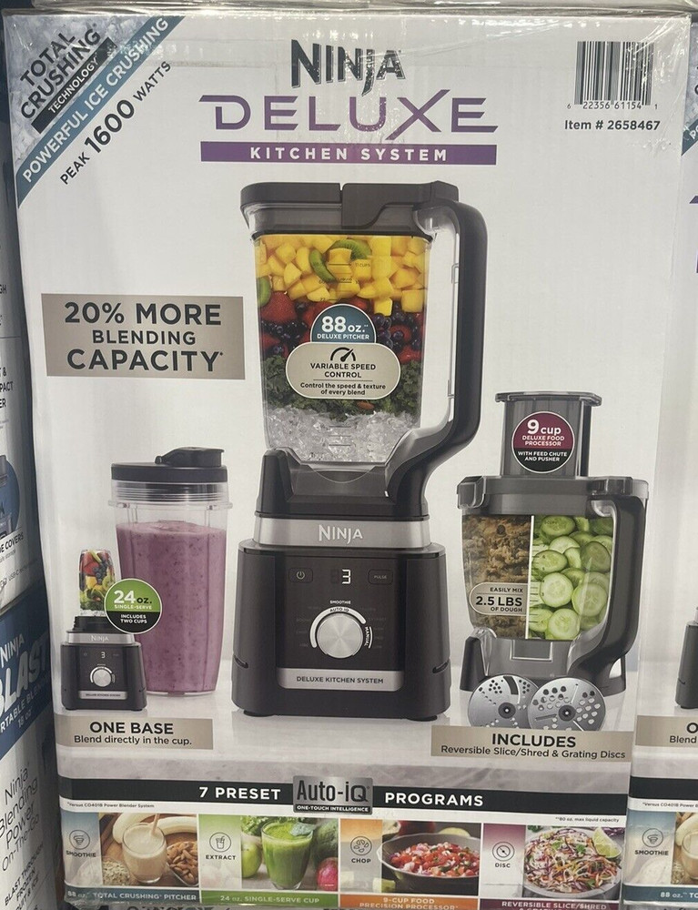 Ninja Deluxe Kitchen System with 88-oz. Pitcher, 9-Cup Processor, & Auto-iQ -NEW