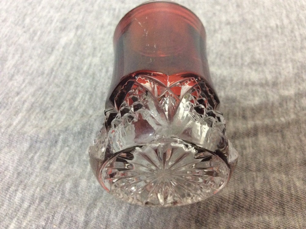Antique Duncan Miller Button Arches Ruby Flashed Salt & Pepper Shaker