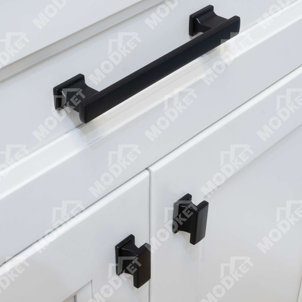 Solid Metal Matte Black Cabinet Pulls Knobs Handles Kitchen Bath Drawer Hardware