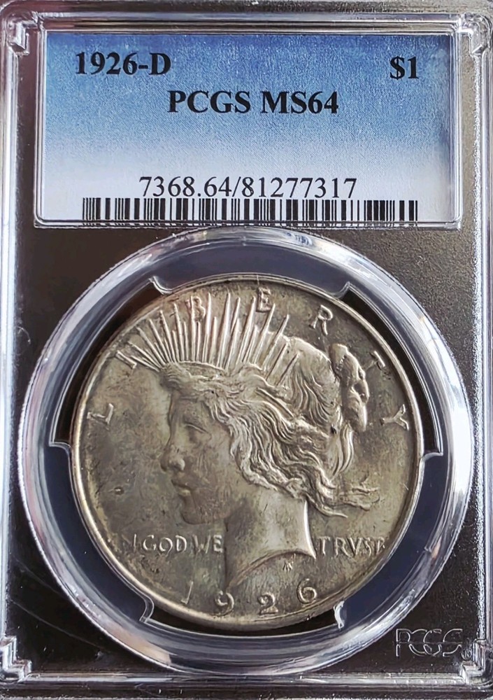1926-D Peace Dollar PCGS MS 64 Silver Coin