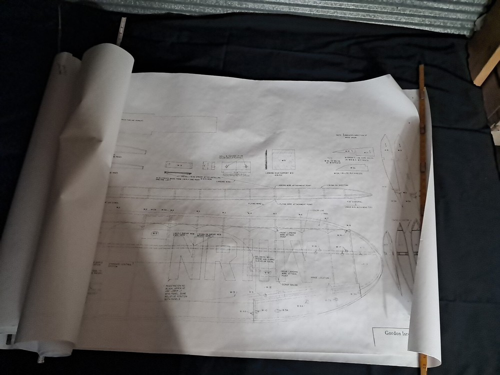 Model Airplane Large Printed Plan RC Scale Plane Drawing Redhead Racer P10