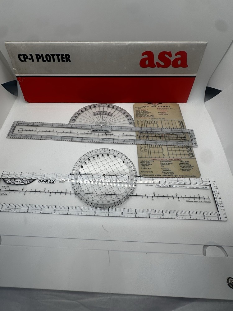 (3) Aviation Tools ASA Brand CP-R LX & CP-1 PLOTTER & Flight Plan Sequence Card