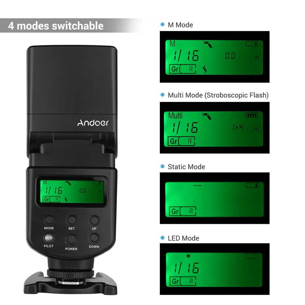 Andoer Universal Flash Speedlite GN40 Adjustable LED Fill Light On-camera Flash
