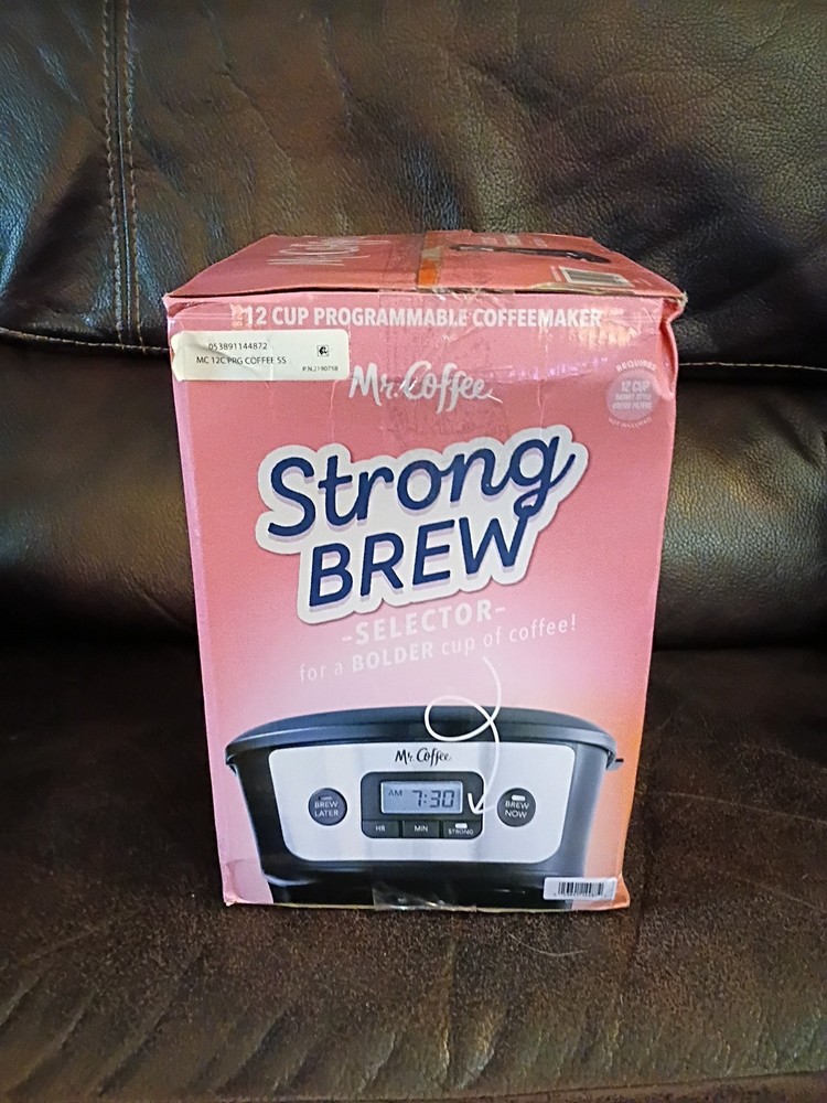 Mr. Coffee 12-Cup Programmable Coffeemaker w/ Strong Brew Selector New Opened