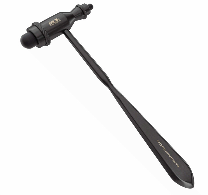 Tromner Reflex Hammer, Pointed Tip, Superficial Use, Mdf555 Black