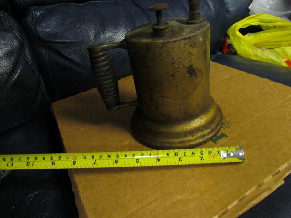 Vintage Antique Turner Brass Soder Torch Gas Blow Torch (9)