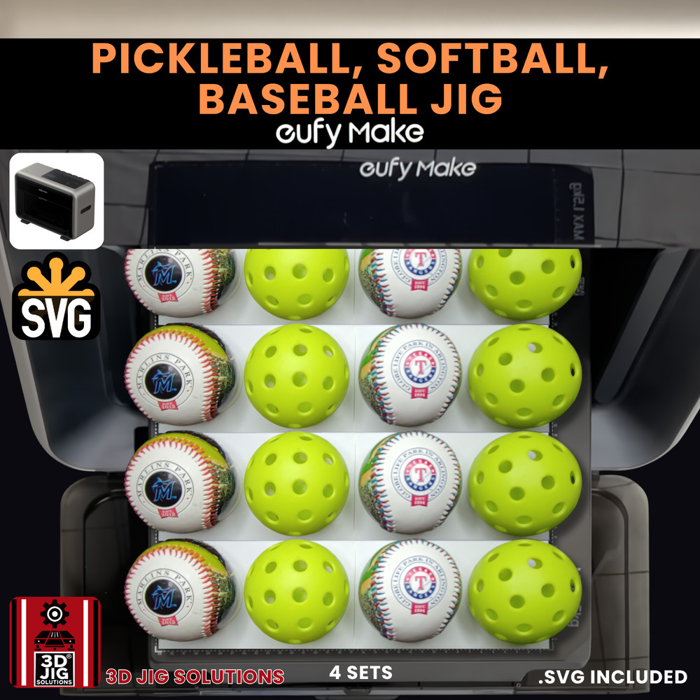 EufyMake E1 UV Printer Jig | Baseball Template