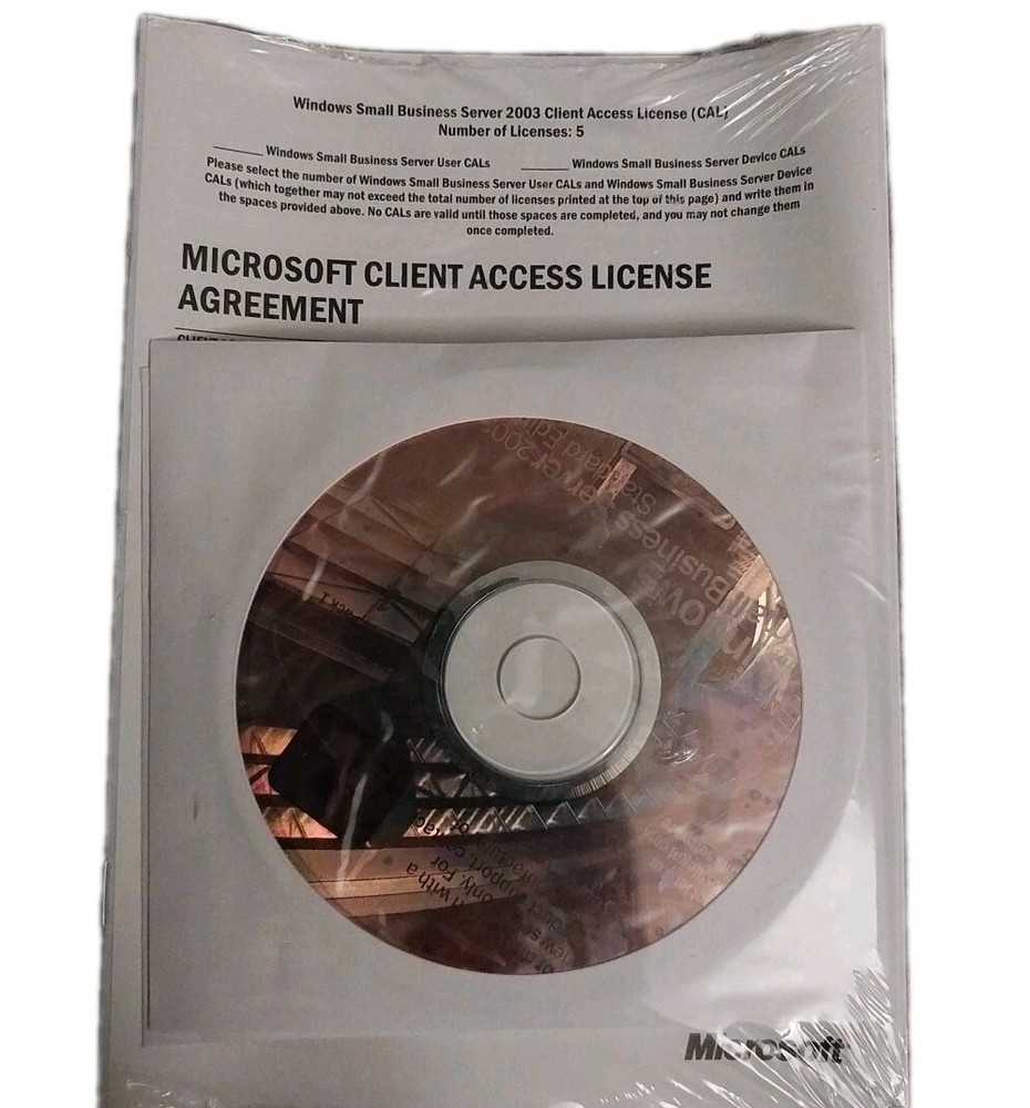 Microsoft Windows Small Business Server 2003 Standard Edition CD DVD w/ License
