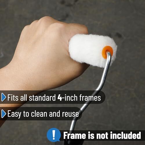 Bates- Paint Roller Covers, 10 pcs, 4" x 1/2", Wool Blend, White Covers for
