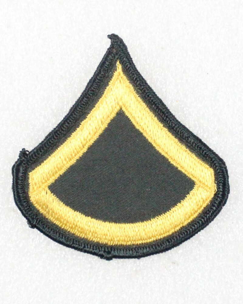 Army Rank Chevron: Private First Class - Post 1968, 3" merrowed edge single