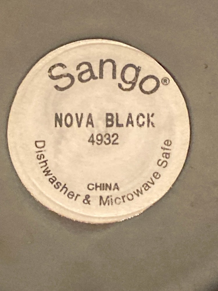 Sango Nova Black 4932 Salad Plate ~7.55" Diameter