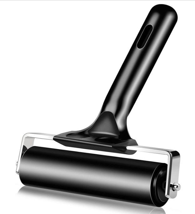 4 Inch Rubber Roller Brayer Rollers for Crafting, Hard Rubber Rollers...