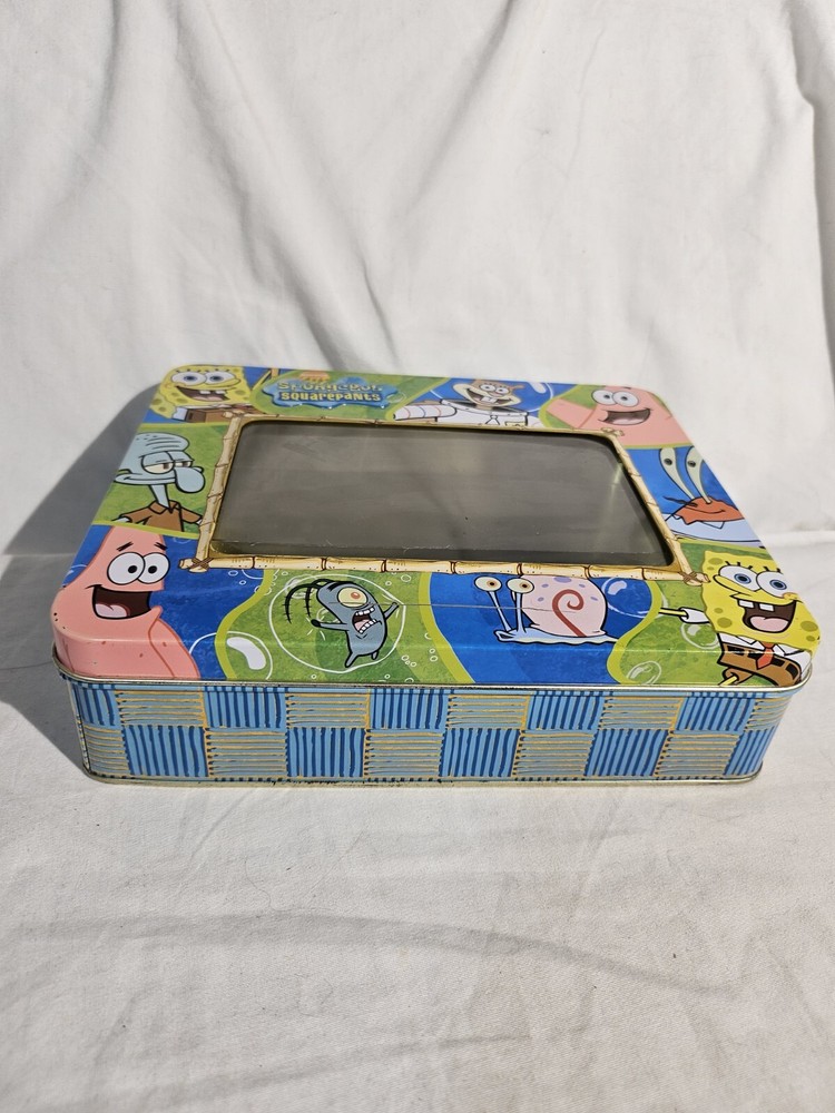 SpongeBob SquarePants and Patrick Tin Box Lunchbox 2007 Nickelodeon Embossed 🔥