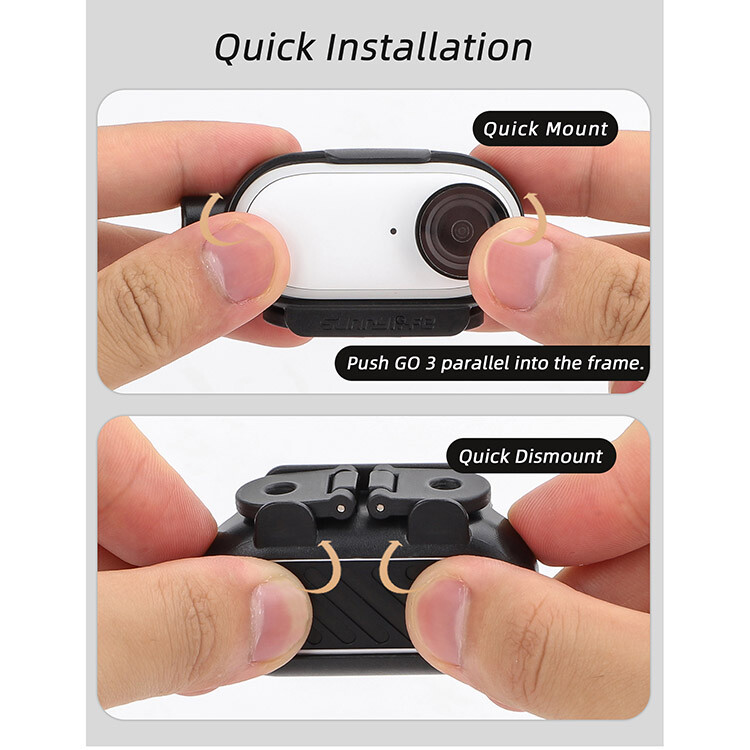 Mount Adapter Support Horizontal and Vertical Shooting Camera for Insta GO 3