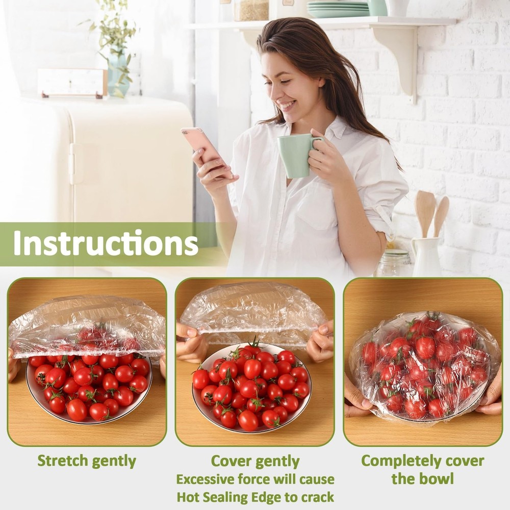 MAQIHAN 200 Bowl Covers for Bread Proofing - Medium Plastic Medium, clear
