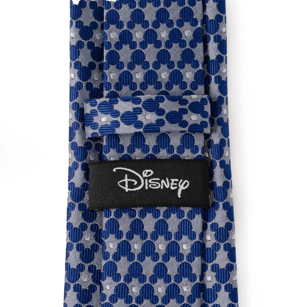 Disney Mickey Mouse Silhouette Pattern Dot Blue Tie
