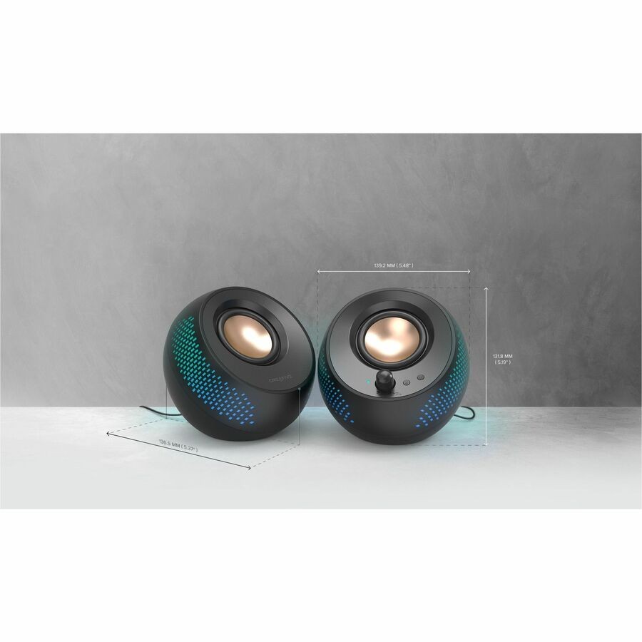 Creative Pebble X 2.0 Bluetooth Speaker System - 15 W RMS - Black