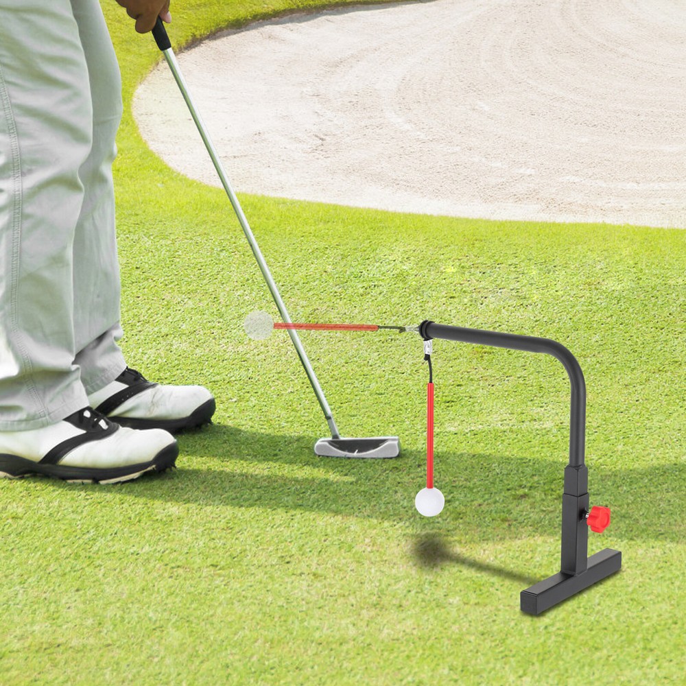 Golf Swing Trainer Aid-Durable Iron Golf Practice Swing Groover & Hitting Hanger