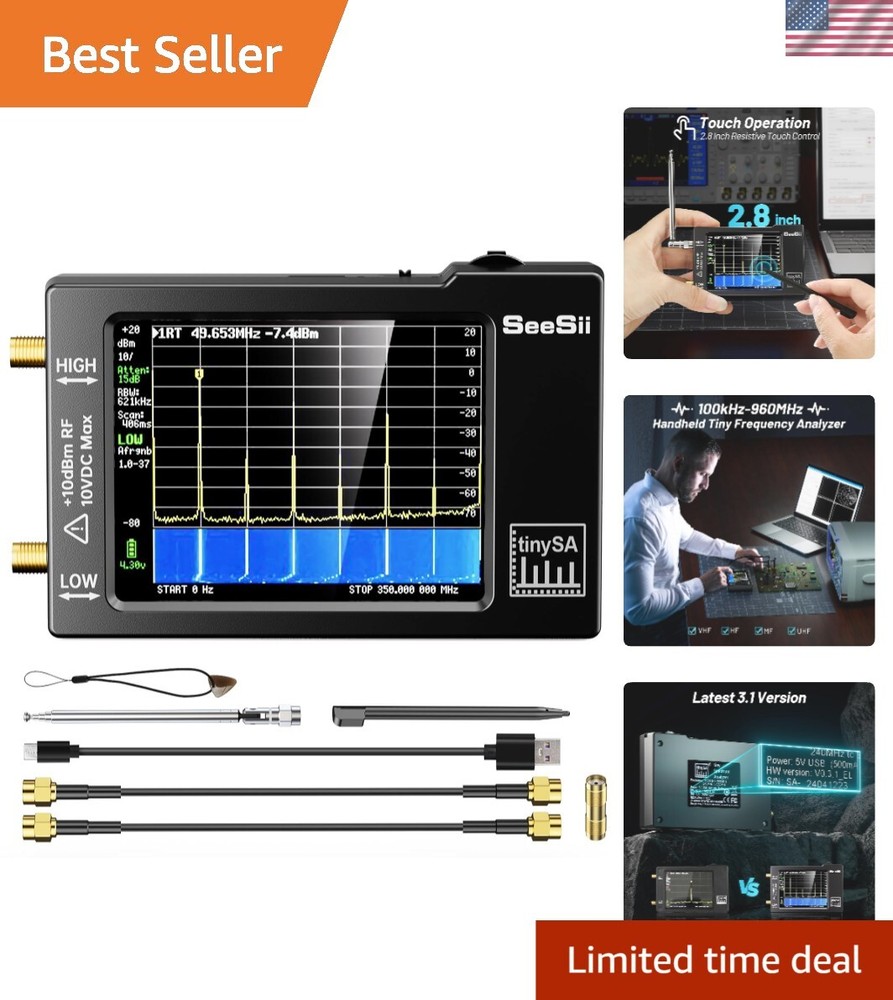 Portable Spectrum Analyzer, Upgraded V0.3.1 Handheld Tiny Frequency Analyzer ...
