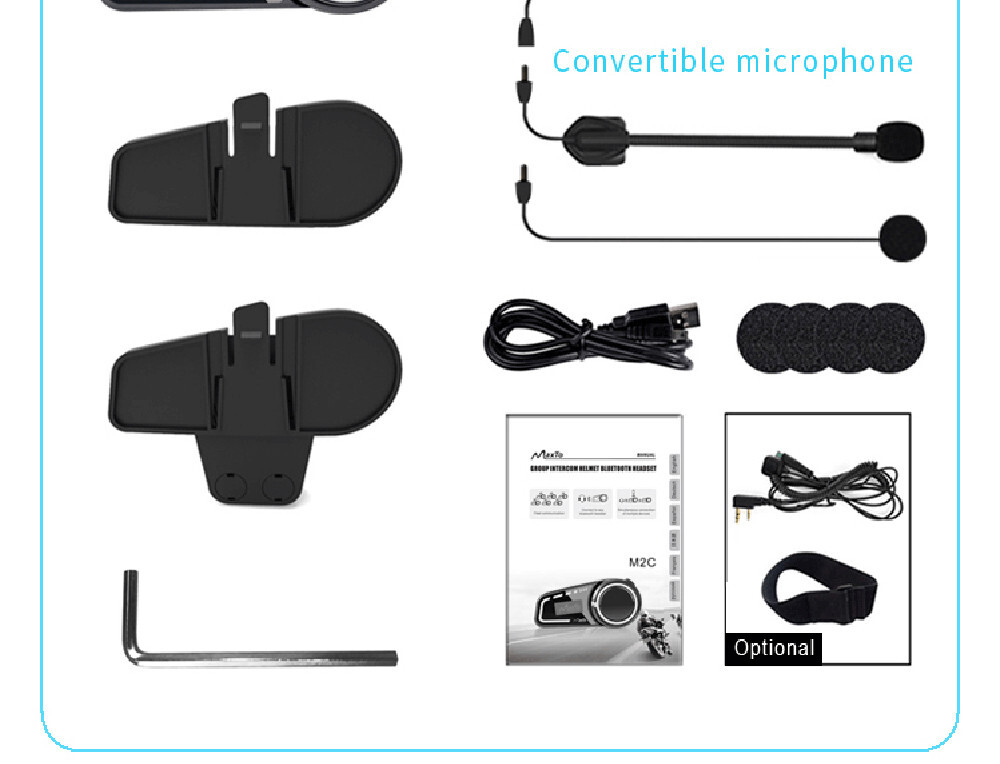 Bluetooth Intercom Headset 1000M 6 Riders Group Helmet Communication System