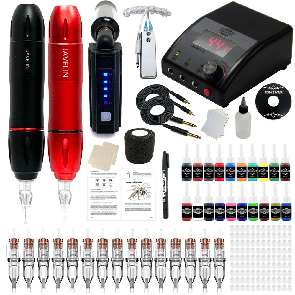 Javelin Wireless Tattoo Pen Apprentice Kit with 20 Color Ink Set