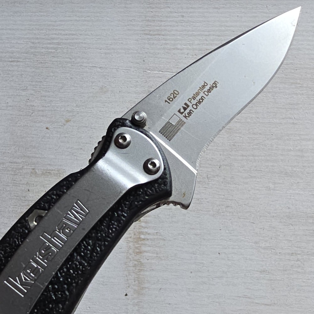 KERSHAW SCALLION ASSISTED OPEN KNIFE KEN ONION PLAIN EDGE BLADE