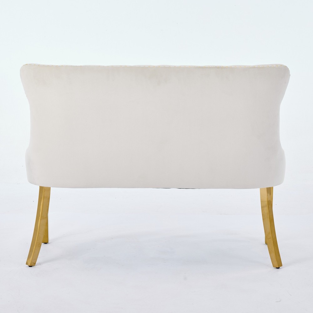 Velvet Double Dining Loveseat Bench, Kitchen & Dining Seating, 2-Seat Tufted B
