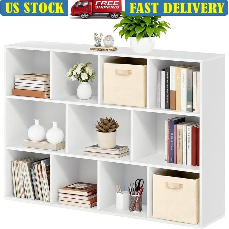 11 Cube Storage Organizer Stackable Bookshelf Durable Display Unit Easy Assembly