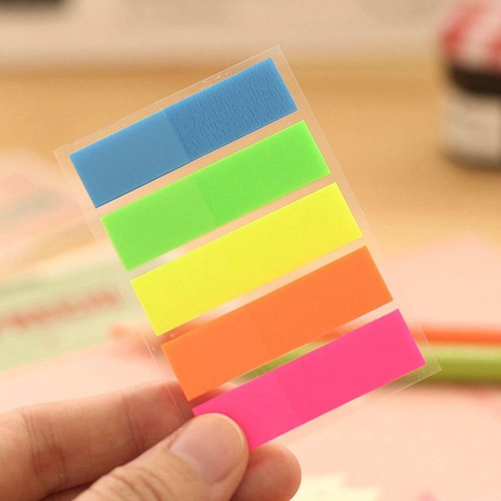 100Pcs Fluorescence Sticky Notes Memo Flags Bookmark Sticker NEW@
