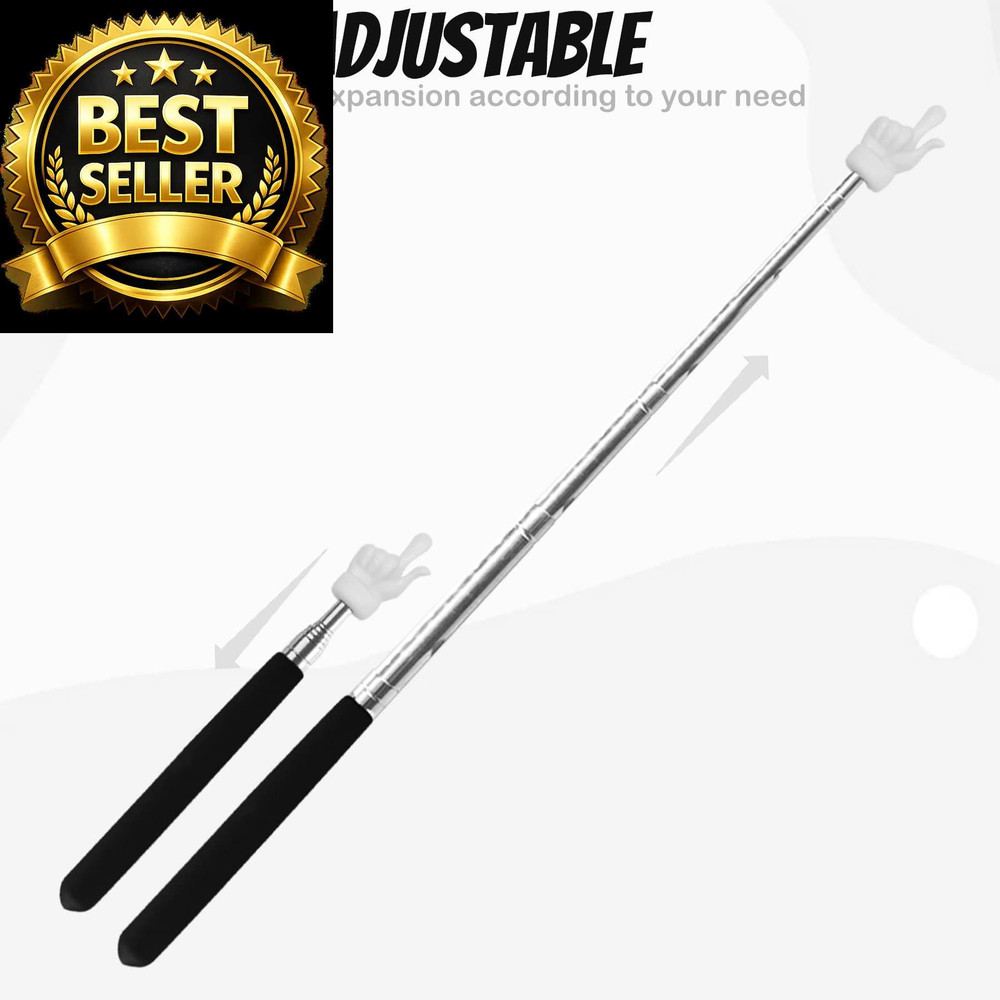 2Pcs Telescopic Teachers Pointer, Extendable Hand Pointer Finger Black
