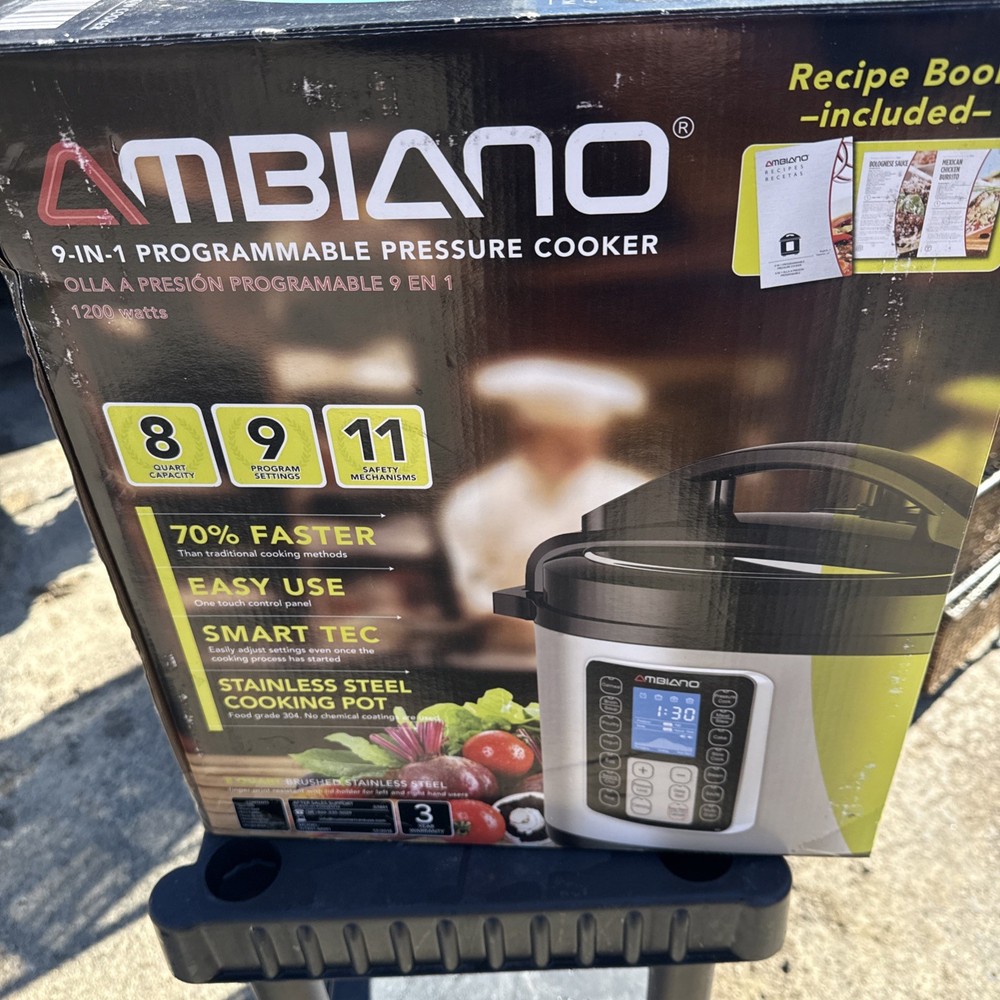 AMBIANO 8 QUART PROGRAMABLE PRESSURE COOKER GT801